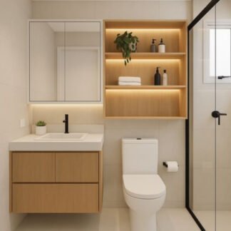 وحدة حمام مع مرايا