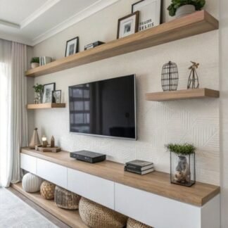 وحدة تلفزيون مع ارفف